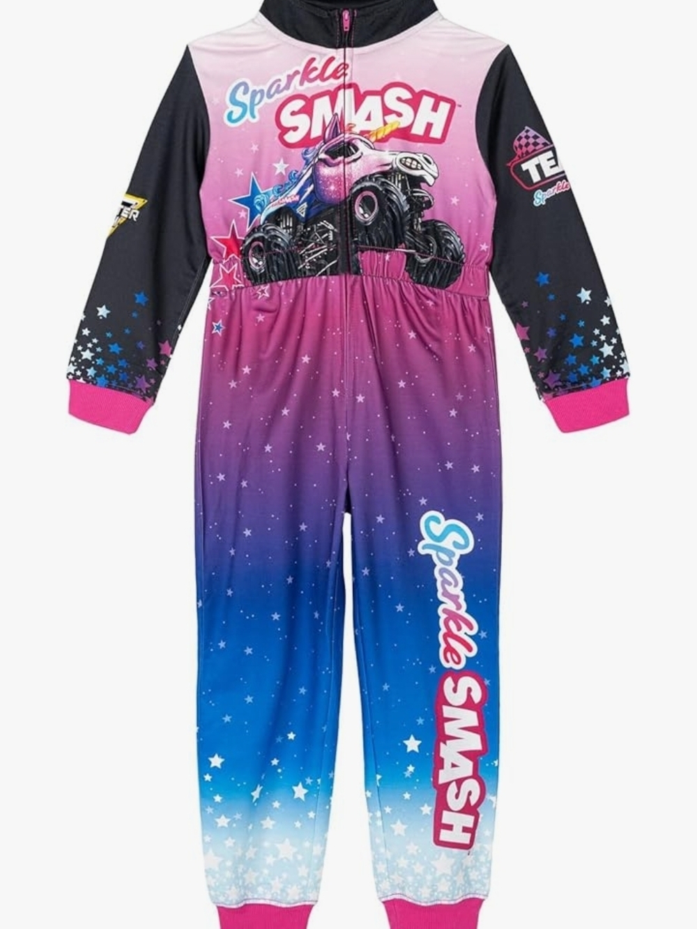Kids Sparkle Smash Ombre One-Piece Jumpsuit - Pink/Blue